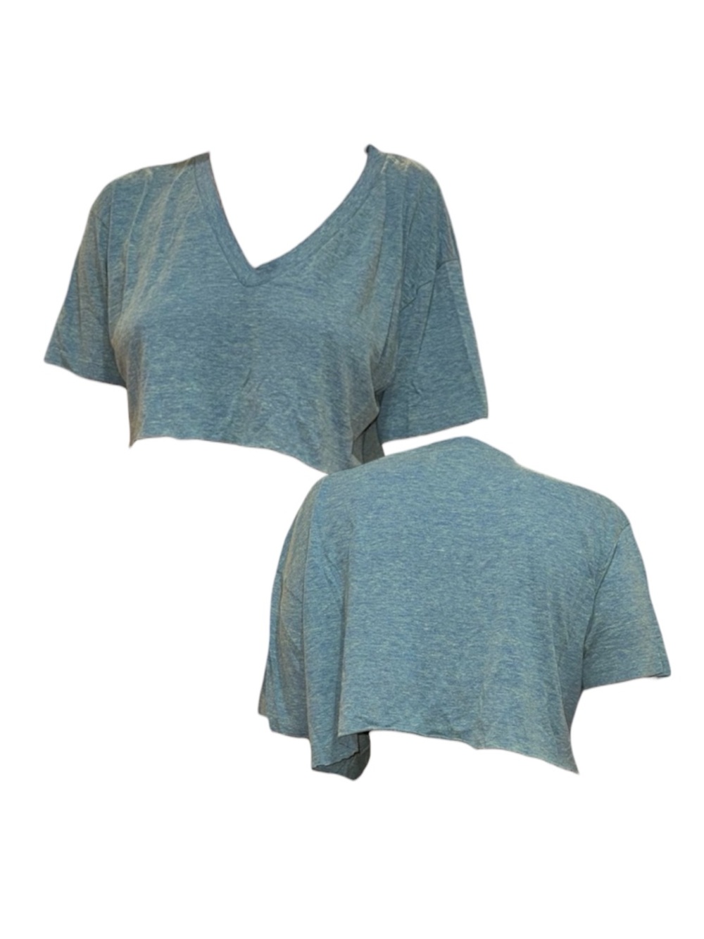 American Apparel Teal V-Neck Crop Top